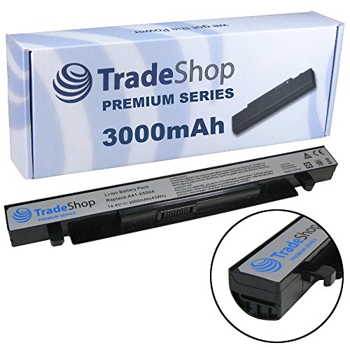 3000mAh Trade-Shop Premium Series Li-Ion Akku 14,4V/14,8V ersetzt Asus A41-X550, A41-X550A für Asus R412E R412EA R412EP R412V R412VP R510 R510C R510CA R510CC R510E R510EA R510L R510LA R510LB R510LC R510V R510VB R510VC R512C R512CA R513C R513CL (Original Akkuform, kein Überstehen, kein Schrägstellen)