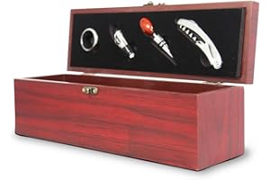 ‎THE WINE GUYS The Wine Guys Cielo e Terra Weinset Sommelier Set Vierteilig mit Kellnermesser in Holzkiste und Primitivo 2017, 0.75 l