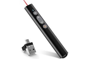 Presenter, Powerpoint Fernbedienung TOKASS 2.4 GHz Pointer für Präsentationen,Präsentationsfernbedienung Präsenter,USB C & USB A 2 in 1