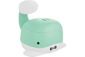 Vasino per Bambini, Wc Portatile, Toilette Pipi con Seduta Ergonomica, Antiscivolo, Pratico, Design Balena Verde Acquamarina Hawibaba
