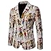 Produktbild LOLIANNI Herren Blazer Nehmen Passender beiläufiger Ein Knopf Stilvoller Anzug Jacken Mantel Anzugjacken Printed Jacke Langarm Druckmantel Manner Sakko Blazer Sportlich Slim Fit Modern