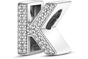 XWN 925 Sterling Silver Letter A-Z Charm Beads, compatible with Pandora bracelets, dangle pendant charms, suitable for necklaces and bracelets, ideal jewelry gifts for women.ZM1