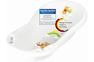 KiNDERWELT Babywanne 84 cm - Baby Badewanne mit Disney Winnie Pooh - BPA-Frei - Wanne zum Baden für Babys und Neugeborene -