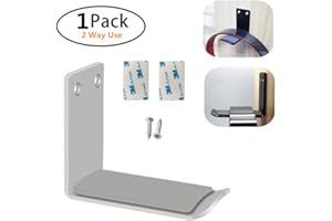 MeetRade Headset Headphone Hanger Hook Underdesk Wall Sticker On Earphone Stander For Home Office (Silver)