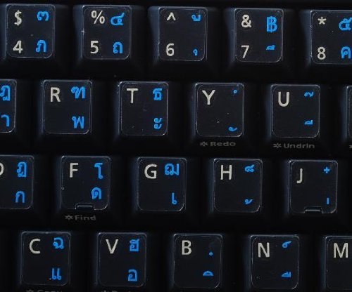 Thai transparente Tastaturaufkleber mit Blauen Buchstaben – Geeignet für jede Tastatur - 2