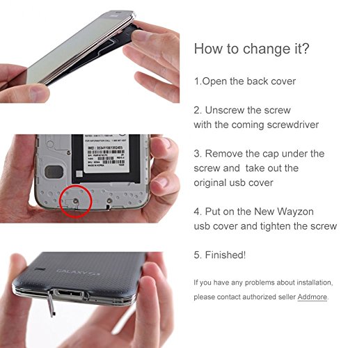 Samsung Galaxy S5 vermetendr     SM-G900F USB tapa  Para S5 Datos USB puerto de carga conector bloque impermeable cover-2 pc  compatible con Samsung Galaxy S5