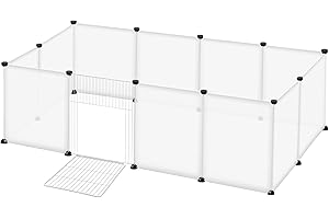 NAIZY Box da Esterno per Piccoli Animali, Recinzione Gioco, Casetta per Cuccioli, Bianco, con Porta (Confezione da 12)