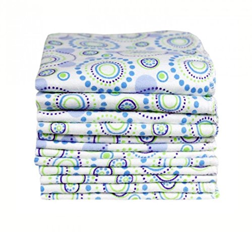 ImseVimse Washable wipes organic I green-blue, pack of 12