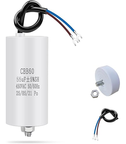 2 Condensatori CBB60 5µF 450V AC – Per Motori Monofase, Lavatrici E Compressori, 2 Fili