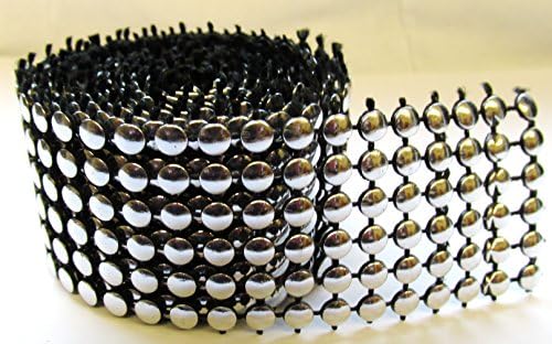 1 Meter Length 8 Strip Acrylic nail head Trim Mesh in Silver