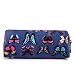 Miss LuLu Women Girls Canvas Students Pen Pencil Case zipper Bags Cosmetic Travel Makeup Bags Pouch Box (Butterfly Navy)