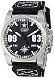 U.S. ARMY Wrist Armor 37WA020001A Herren Nylon Leder Armband Military Uhr schwarz