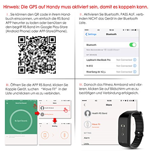 Riversong WaveFit Fitness Armband, Fitness Tracker, Aktivitätstracker für Android und IOS, Sport Uhr mit Schrittzähler, Kalorienzähler, Herzfrequenz-Anzeige, Schlaf-Monitor, Wecker, Neu Version - 9