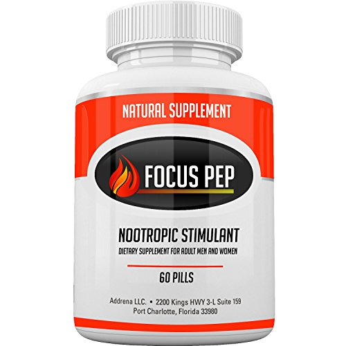Focus Pep- Nootropic Brain Supplement & Stimulant Energy Booster | Natural Cognitive Enhancer Pills as The Best Alpha Brain Wave Booster Nootropics- 60 Tablets