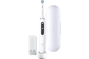 ‎ORAL-B Oral-B iO Series 5 elektryczna szczoteczka do zębów, 5 trybów czyszczenia do pielęgnacji zębów, wyświetlacz LED i etui podróżne, zaprojektowana przez Braun, quite white