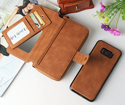 Galaxy S8 H  lle  Lively Life PU Leder Wallet H  lle Multifunktions Abnehmbare Rei  verschluss Schutzh  lle Flip Case Cover mit Kartenf  cher Card Slo