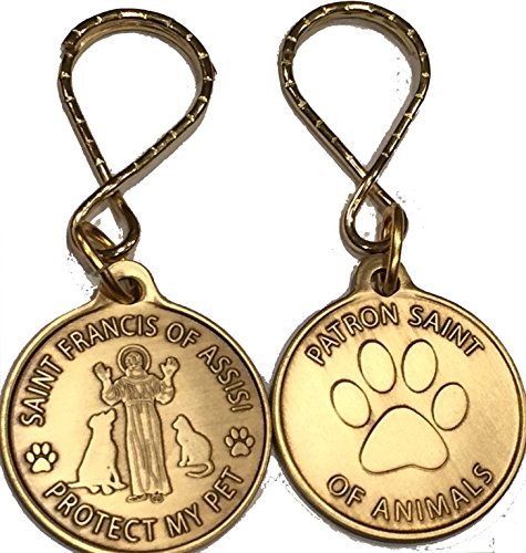Saint Francis of Assisi Patron Saint Of Pets / Protect My Pet Keychain Paw Print Design by RecoveryChip