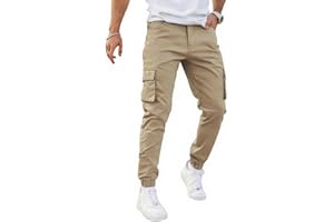 GINGTTO Pantalones Cargo Hombre Slim fit Elásticos Pantalón Largos Jogger para Hombres con Bolsillos