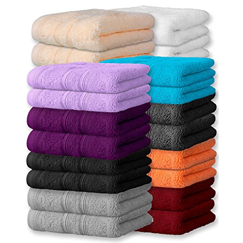 Handtuch-Set 8-teilig | 10 Farben, viele Größen | 100% reine Baumwolle Frottee ca. 600g/m² | Set Inhalt 2x Gästehandtuch je 30 x 50 cm + 4x Handtuch je 50 x 100 cm + 2x Duschtuch je 70 x 140 cm | CelinaTex Capri 0002918 | flieder - 4
