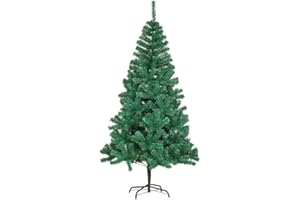 azorex Árbol de Navidad Artificial 120-240 cm Árbol Material Fibra Natural Verde con Soporte de Pie Metálico Material PVC Fácil Montaje Decoración Exterior/Interior (Verde Natural, 150cm)