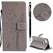 Produktbild Google Pixel 2 XL Hülle,Pixel 2 XL Leather Handyhülle,WIWJ Wallet Case[Impressum Katze und Baum Handy-Shell]Schutzhüllen für Google Pixel 2 XL-Grau