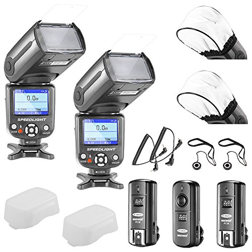 Neewer® NW-985C E-TTL 4-Farb-TFT-Bildschirm Display * Breitband-Sync * Kamera Slave Blitz Speedlite Set für Canon EOS 700D / 650D T5i / T4i 600D / 1100D T3i / T3 550D / 500D T2i / T1i 100D / 400D SL1 / XTi 450D / XSI 300D / Digital Rebel 20D 30D 60D 5D Mark III 5D Mark II und alle anderen Canon DSLR-Kameras, umfasst: (2) NW985C Blitz (1) 2,4 GHz Funk-Ausloeser (1 Sender, 2 Empfänger) + (2 ) Kabel (C1-KabelC3 KabelKabel) + (2) Soft-Blitz-Diffusor + (2) Objektivdeckelhalter Neewer® NW-985C E-TTL 4-Farb-TFT-Bildschirm Display * Breitband-Sync * Kamera Slave Blitz Speedlite Set für Canon EOS 700D / 650D T5i / T4i 600D / 1100D T3i / T3 550D / 500D T2i / T1i 100D / 400D SL1 / XTi 450D / XSI 300D / Digital Rebel 20D 30D 60D 5D Mark III 5D Mark II und alle anderen Canon DSLR-Kameras, umfasst: (2) NW985C Blitz (1) 2,4 GHz Funk-Ausloeser (1 Sender, 2 Empfänger) + (2 ) Kabel (C1-KabelC3 KabelKabel) + (2) Soft-Blitz-Diffusor + (2) Objektivdeckelhalter