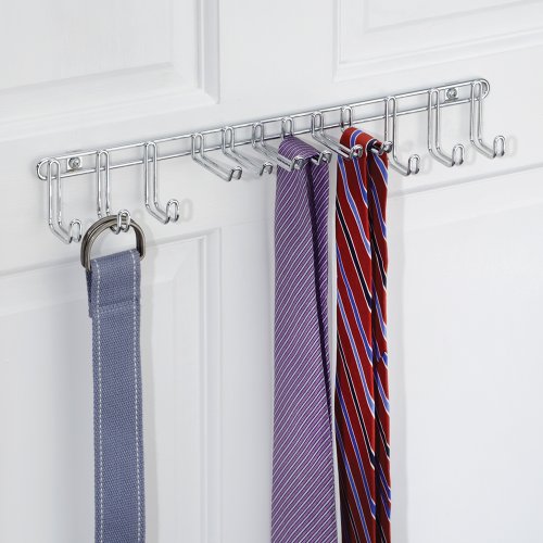InterDesign 06770EU Classico Wandmontierter Krawatten-Gürtelhalter, chrom - 2