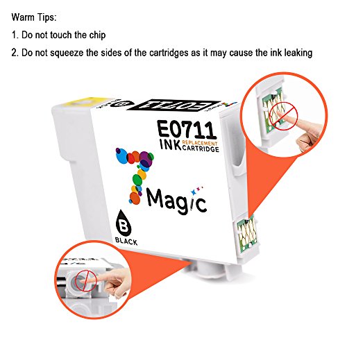 7Magic Combo pack Cartucho de tinta reemplazo para Epson T0711 T0712 T0713 T0714  T0715   2 Negro  1 Cian  1 Magenta  1 Amarillo  de Alta Capacidad Compatible con Epson Stylus SX218 SX100 SX110 SX105 SX115 SX205 SX405 SX515W SX600FW DX4000 DX4050 DX7400 SX410 SX415 BX600FW BX300F de Impresora