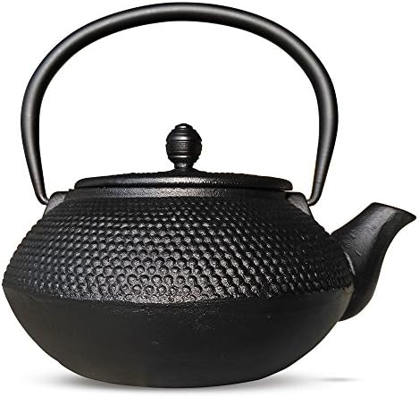Cast Iron Teapot with Stainless Steel Infuser Filter,26 oz,Little Pearl