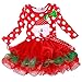 Produktbild Longra Kleinkind Kinder Baby Mädchen Neujahr Kleid Kinder Prinzessin Kleid Kostüm Tutu Kleid Mädchen Weihnachten Polka Dot Kleid(1-5Jahre) (100cm 3-4Jahre, Red)