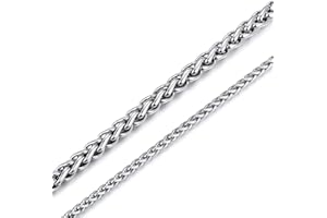 ChainsPro Wheat Chain Men Necklace Stainless Steel (Gift Wrapped)