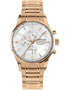 Jacques Lemans Herren-Armbanduhr London Analog Quarz Edelstahl beschichtet 1-1844M