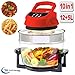 Produktbild HEISSLUFTFRITTEUSE HALOGEN KONVEKTIONSOFEN HEISSLUFTGRILL HALOGEN HEISSLUFT OFEN MULTICOOKER MIT 17 LITERN (schwarz-rot)