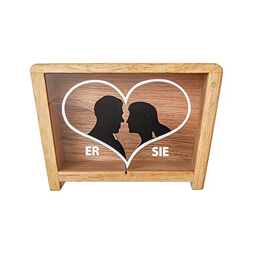 Lustige Spardose zur Hochzeit – Spruch-Spardose für Eheleute als Geldgeschenk – mit Herz Aufdruck – Hochzeitsgeschenk - 5