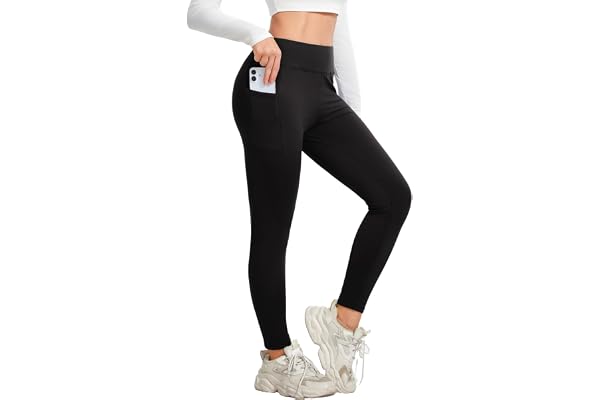 Termiska leggings för kvinnor, hög midja, fleecefodrade leggings för | Varma yogabyxor för kvinnor med fickor stretchiga fleecetights för kvinnor tjock pälsfodrad vinter