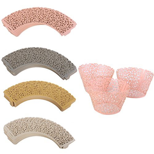50pcs Cirrusform Dekor Kuchen Cupcake Törtchen Wrapper Verpackung – Silbergrau - 9