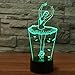Produktbild 3D Illusions lampe, Balletttänzer Geschenk LED Klein Nachtlicht 7 Farben Fernbedienung USB Aufladung Schreibtischlampe Dekoration Visuelle Lampe,USBandBattery