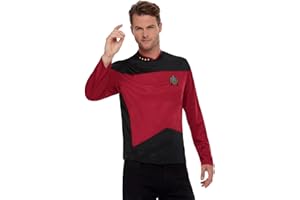 SMIFFY'S Smiffys Star Trek, uniforme de commandement de la nouvelle génération, haut Ma Top, déguisement sous licence officielle Star Trek, déguisement adulte
