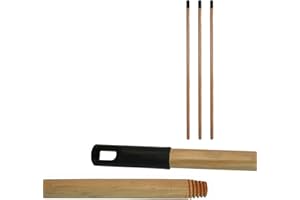 NOBILE LOVELYCARE 3 Manico legno universale scope 130cm vite universale per tutti i tipi di scope manico universale scopa con gancio in palstica