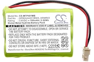 TECHTEK Batería 700mAh Compatible con [Fisher-Price] J2457, J2458, M6163, TEL10160, para [Motorola] MBP33S, MBP33SPU, MBP33XL, MBP33XLPU, MBP36PU, MBP36S, MBP36SPU, MBP481, MBP482, MBP483, MBP483 FB