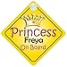 Princess Freya On Board Girl Car Sign Child/Baby Gift/Present 002