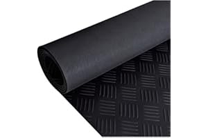 JARDIN202 - Estera Antideslizante Suelo Caucho Goma 3mm | Corte por metro lineal | Pavimento suelo goma | 1 metro (Ancho) (Tipo Checker)