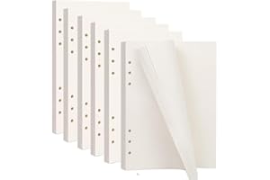 SAIJIAN 6 Confezioni Fogli A5 con Buchi 6 Fori Vergini Ricarica di Carta 270 Fogli/540 Pagine per Raccoglitore da Anelli A5 Quaderno Diario Fogli