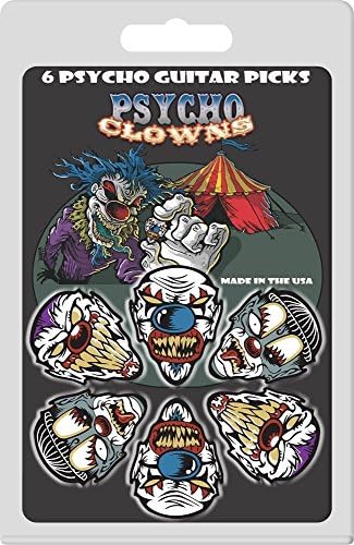 Guitar Plectrum Pack - Psycho Clowns Design - 6 Picks
