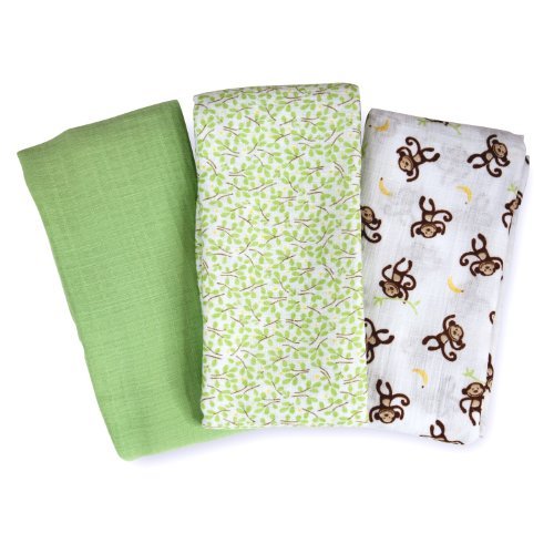 Summer Infant Muslin SwaddleMe Blanket 3-Pack, Go Bananas Infant, Baby, Child