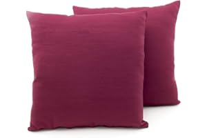 BIANCHERIAWEB Coppia Cuscini Arredo Imbottiti Tessuto Ottoman in Tinta Unita Bordeaux 06 40x40 Bordeaux 06