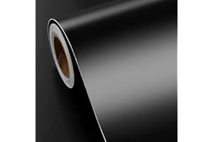 FunStick Tapeta Czarna Folia Samoprzylepna do Mebli Zagęszczona Naklejka ścienna PVC Folia Dekoracyjna Meblowa Wodoodporna Naklejki Winylowe na Blaty Półki Blat Biurkowy Parapet 30CM x 5M