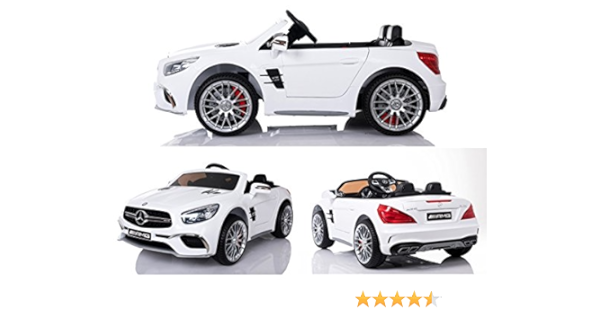 Mercedes Benz Kinderauto Sl65 Amg Coupe Elektroauto Kinderfahrzeug Ledersitz Weiss Amazon De Spielzeug