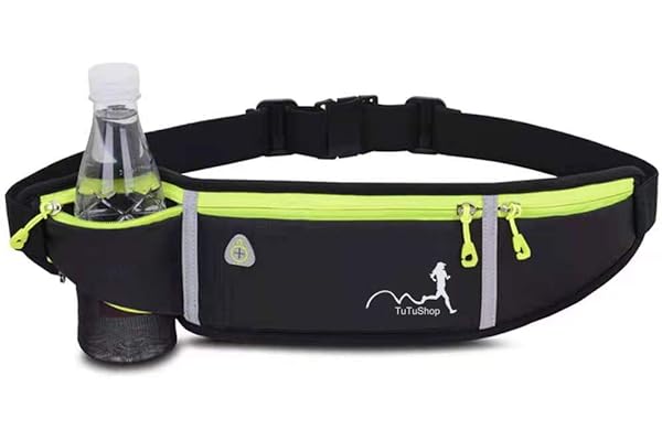 TuTuShop Sac banane léger et réglable avec ceinture élastique pour iPhone, Samsung, idéal pour la course à pied, l’entraînement, unisexe, Noir , general