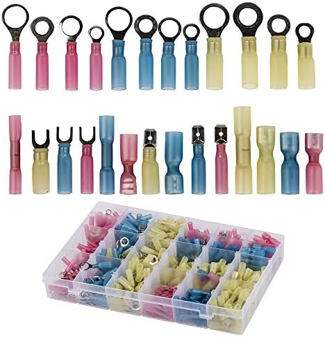 480pcs Waterproof Wire Connector Kit, Heat Shrink Electrical Butt Terminals, Insulated Crimp Marine Automotive Terminals Set(Color: Red, Blue, Yellow)